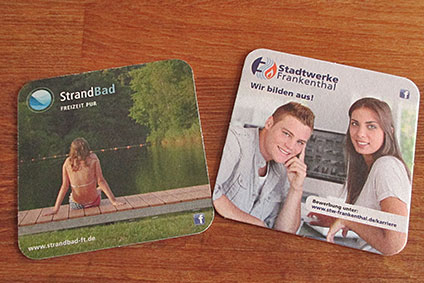 Gebrandete Bierdeckel