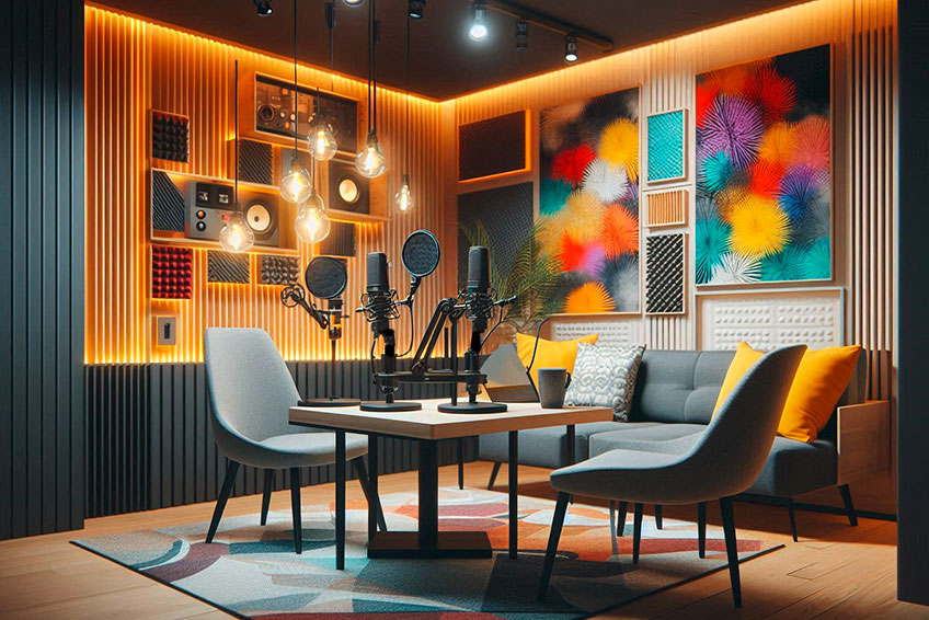 Podcast Produktionsraum mit Stühlen